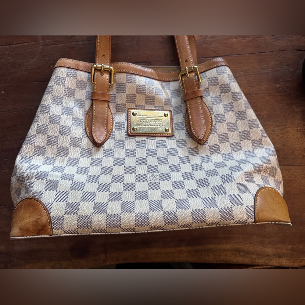 Authentic Louis Vuitton Damier Azur Hampstead MM bag